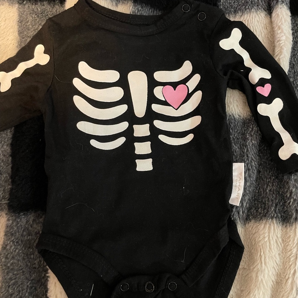 Skeleton Long Sleeve Baby Onesie
